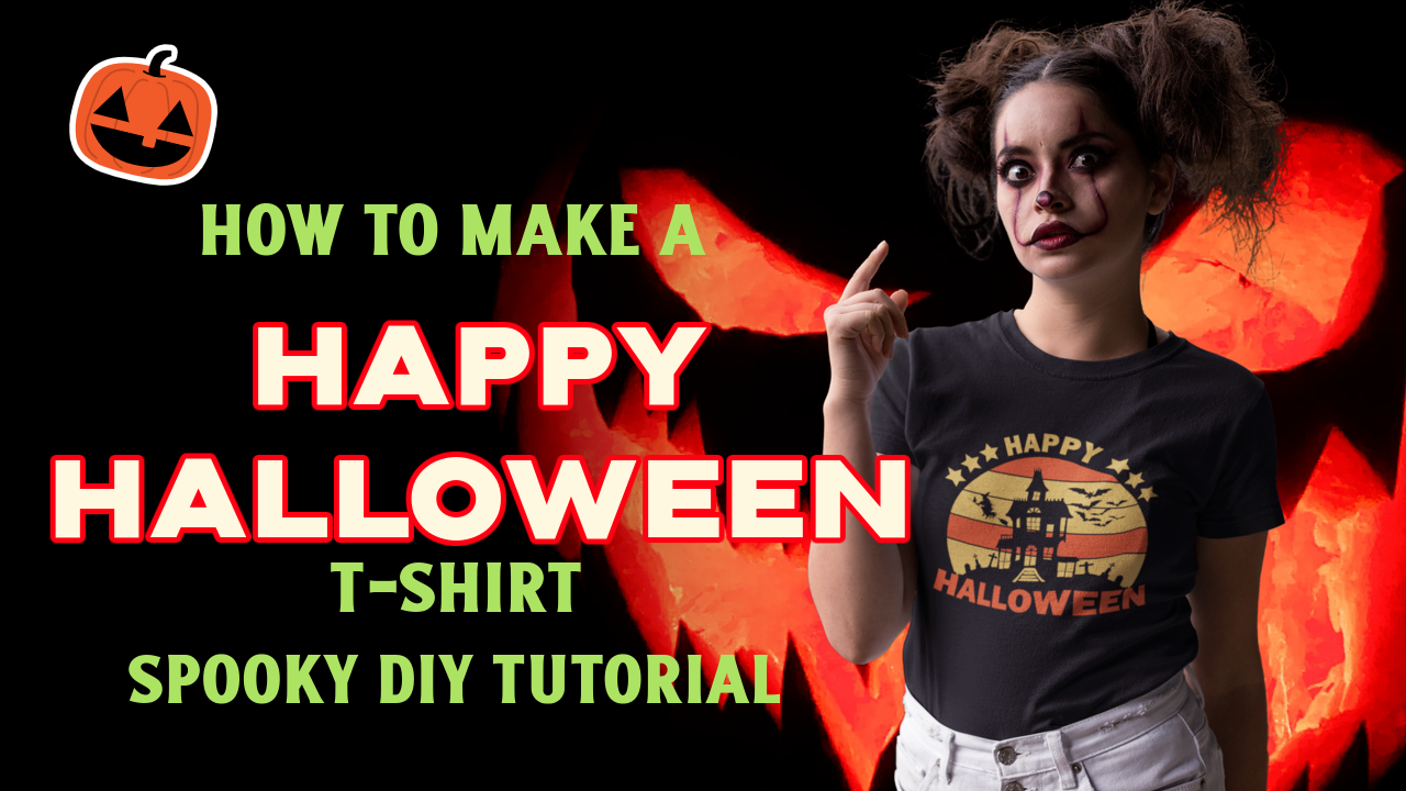 Sličica vodnika za izdelavo majice Happy Halloween s HTV folijo